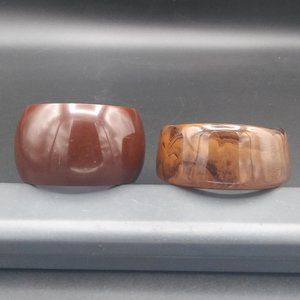 Set Of 2 Chunky Lucite Bangle Bracelets